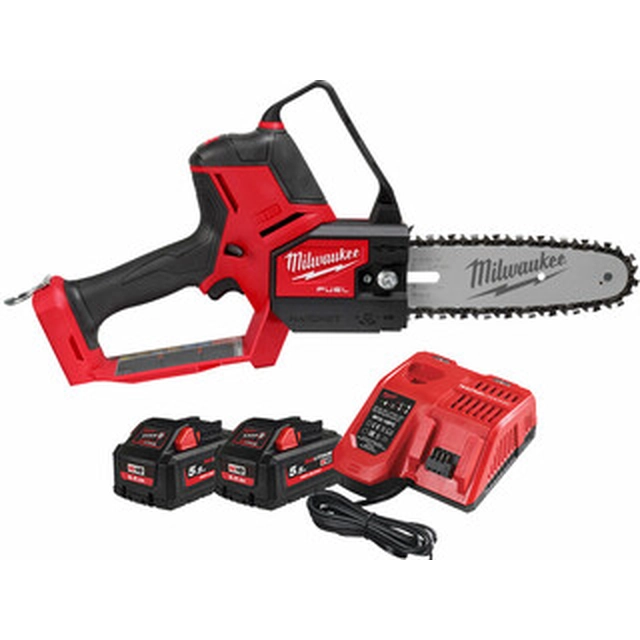 Milwaukee M18FHS20-552 akkumoottorisaha 18 V | 200 mm | Hiiliharjaton | 2 x 5,5 Ah akku + laturi | Pahvilaatikossa