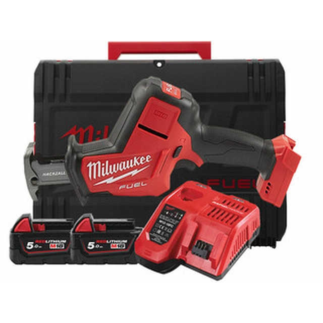 Milwaukee M18FHZ-502X akkus orrfűrész 18 V | 150 mm | Szénkefementes | 2 x 5 Ah akku + töltő | Heavy Duty kofferben