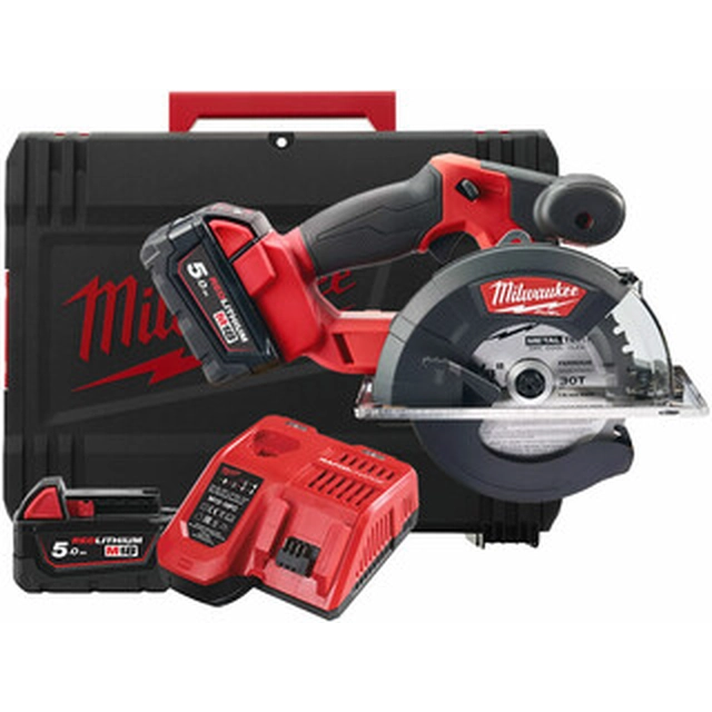 Milwaukee M18FMCS-502X akumetalli lõikamise ketassaag 18 V | 150 mm | Lõikesügavus 57 mm | Süsinikharjadeta | 2 x 5 Ah aku + laadija | Heavy Duty puhul