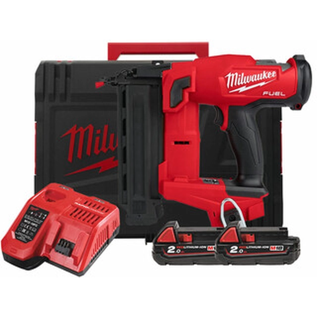 Milwaukee M18FN18GS-202X Akku-Finishing-Nagler 18 V | 16 - 54 mm | Durchmesser 1,2 mm | 0 ° | Carbon bürstenlos | 2 x 2 Ah Akku + Ladegerät | Im Heavy Duty Koffer