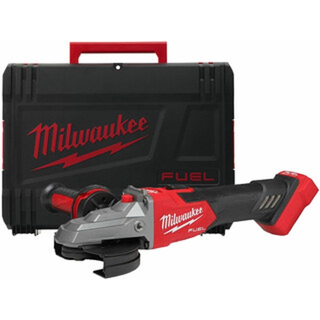 Milwaukee M18FSAGF125XB-0X Accu-haakse slijpmachine met platte kop 18 V | 125 mm | 8500 RPM | Koolborstelloos | Zonder batterij en oplader | In Heavy Duty-koffer