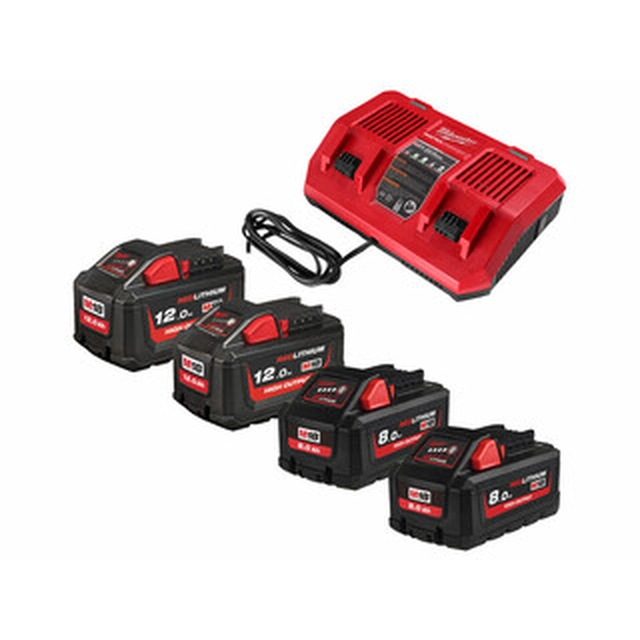 Milwaukee M18HNRGO2-824 accu- en opladerset 18 V | 12 Ah