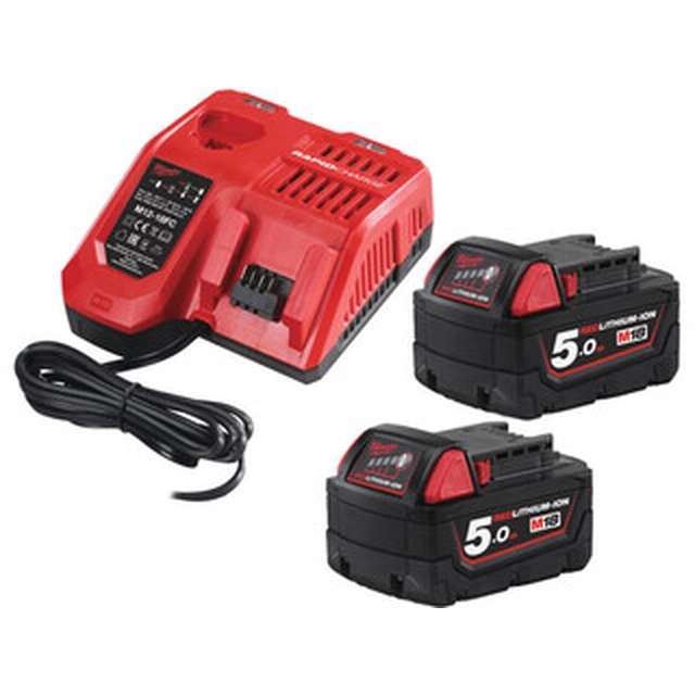 Milwaukee M18NRGCR-502 accu- en opladerset 18 V | 5 Ah