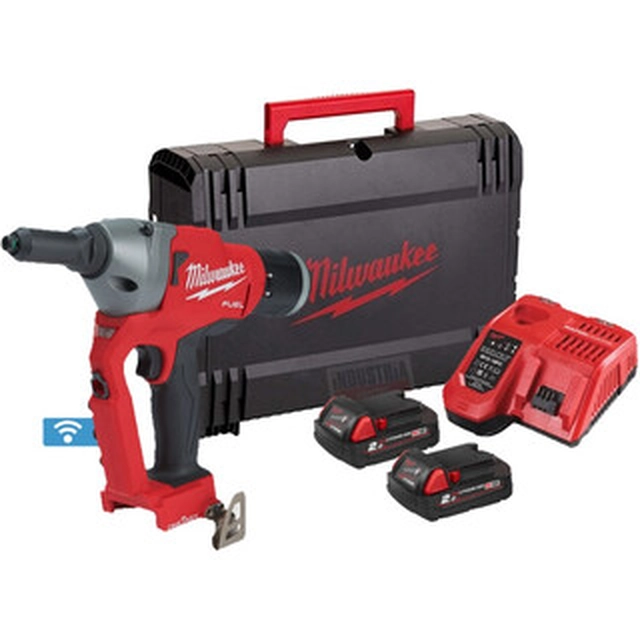 Milwaukee M18ONEFPRT-202X akkus popszegecselő 18 V | 4,8 - 7,0 mm | 20000 N | Szénkefementes | 2 x 2 Ah akku + töltő | Heavy Duty kofferben