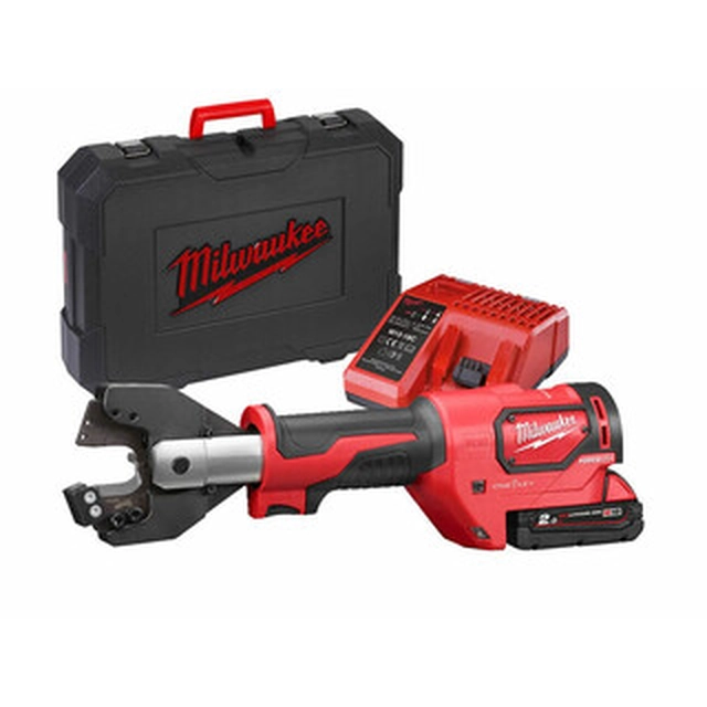 Milwaukee M18ONEHCC-201C ACSR SET Akku-Kabelschneider 18 V | 22,5 mm | 53 kN | Carbon bürstenlos | 1 x 2 Ah Akku + Ladegerät | In einem Koffer