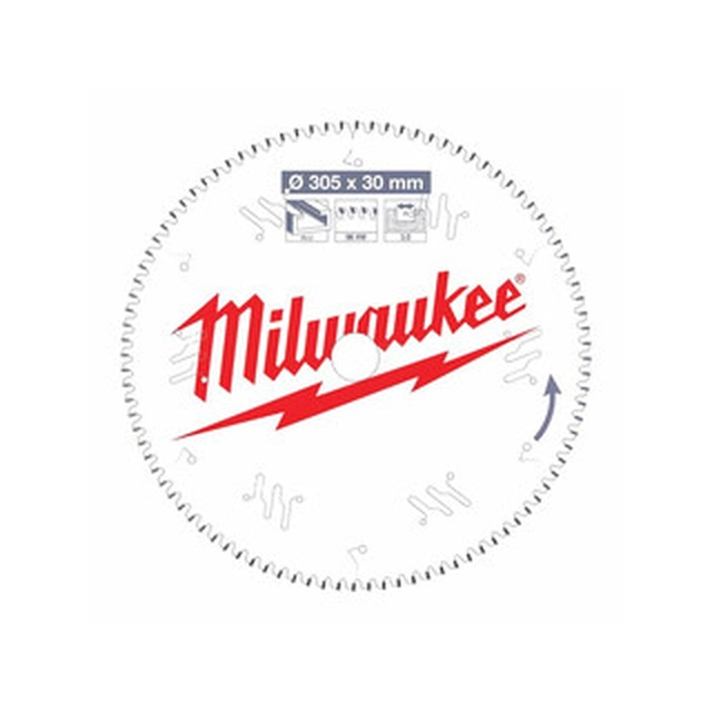 Milwaukee-pyörösahan terä 305 x 30 mm | hampaiden lukumäärä: 96 db | leikkuuleveys: 3 mm