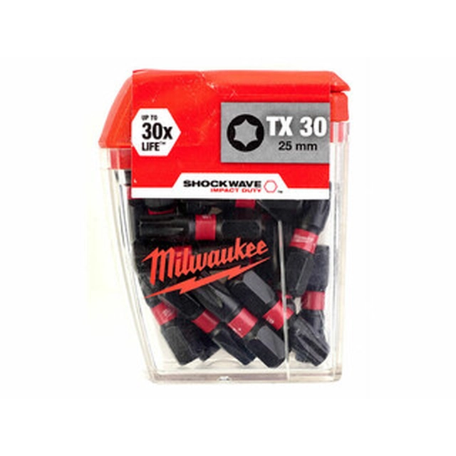 Milwaukee torx-ohjainterä 25 mm | 1/4 torx-käyttöterä 25 kpl