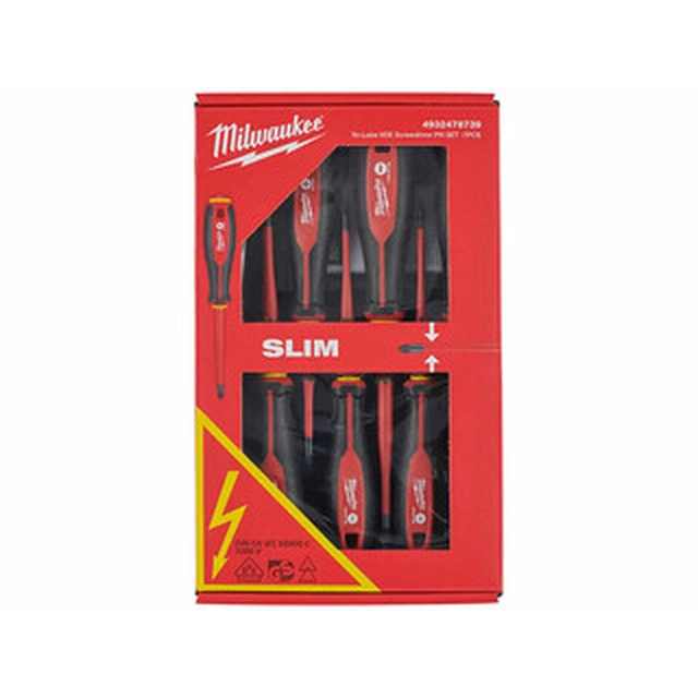 Milwaukee VDE 7 part insulated screwdriver set with 3 side handle