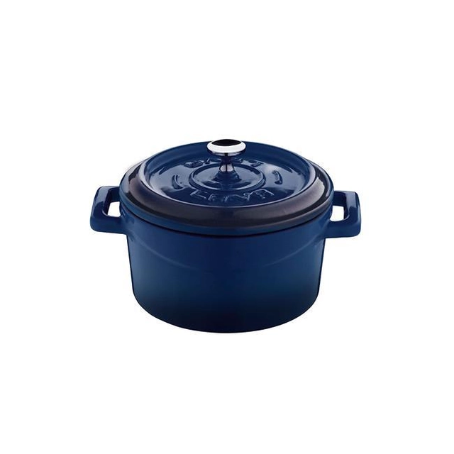 Mini cast iron pot (O)10cm, blue