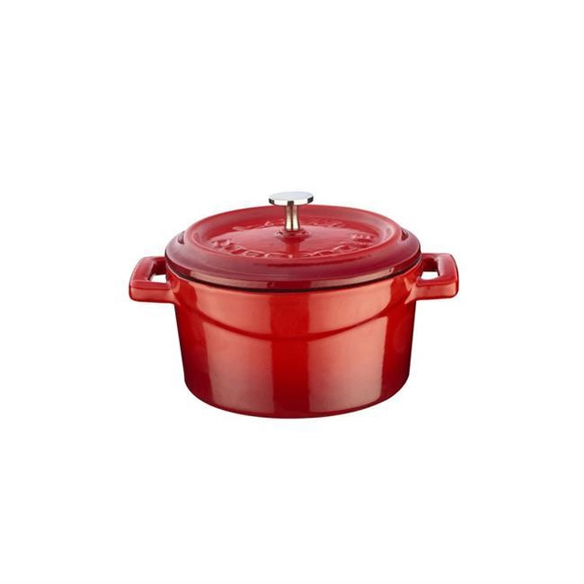 Mini cast iron pot (O)12cm, red