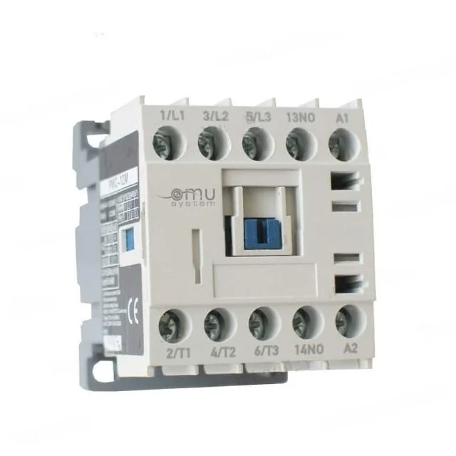 Mini kontaktor 12A 3 tekercs táppólusokkal 400V AC + 1 NINCS érintkező