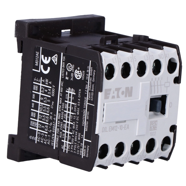 miniature contactor,5, 5kW/400V, control 230VAC DILEM12-10-EA(230V50HZ,240V60HZ)