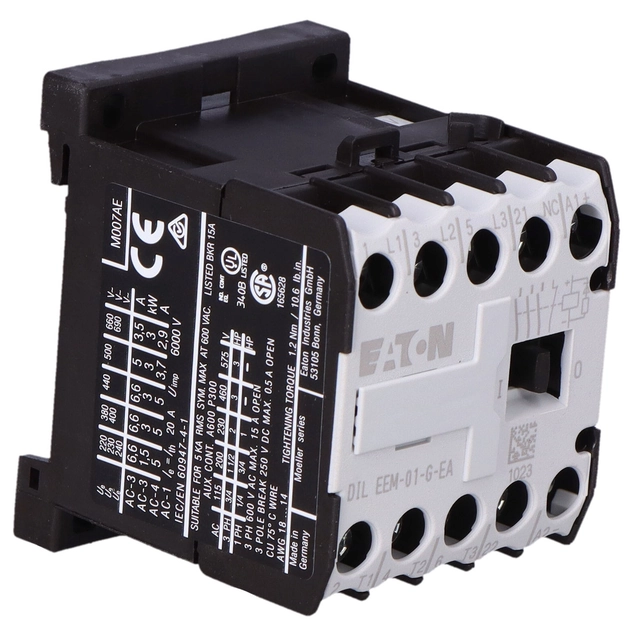 miniatyr kontaktor,3kW/400V, kontrollera 24VDC DILEEM-01-G-EA(24VDC)