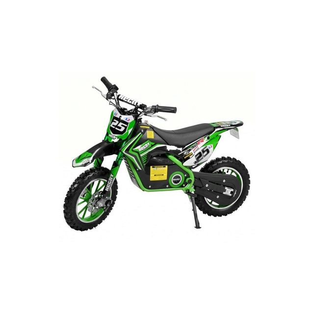 Minicross med Hecht batteri 54501 36 v 8 ah maksimal kapacitet 75 kg autonomi 20 km grøn