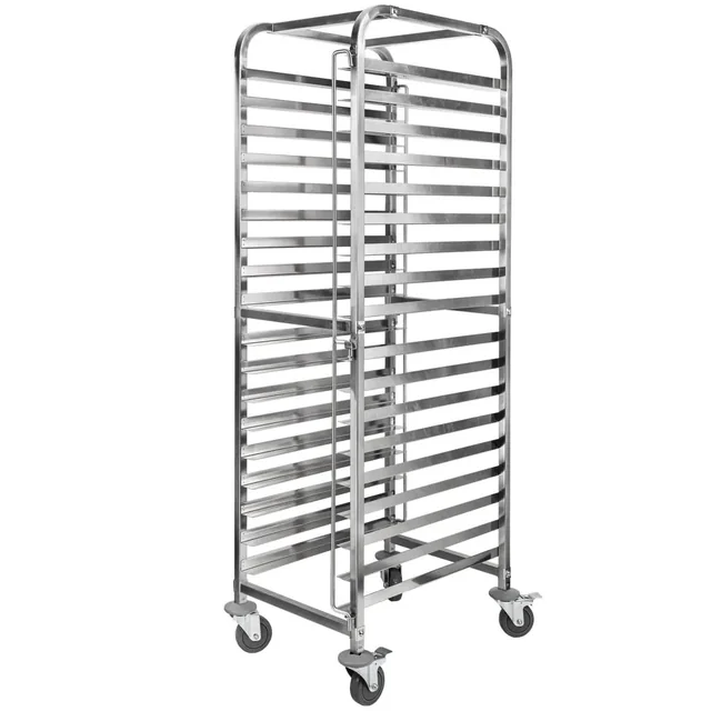 Mobile Catering Rack Trolley for Trays 62x47x174cm Stainless Steel