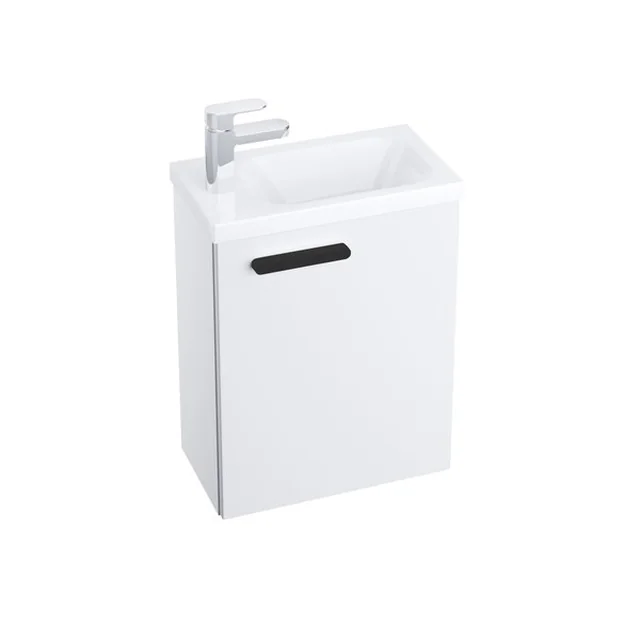 Mobile per lavabo Ravak SD Corpo 400 cromato, bianco, maniglia 152 mm, nera