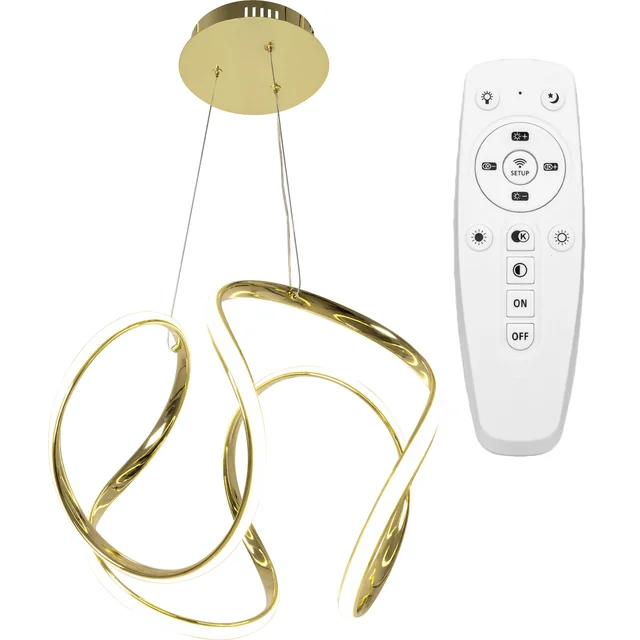 Moderne LED-Hängedeckenleuchte + FERNBEDIENUNG APP386-CP Gold