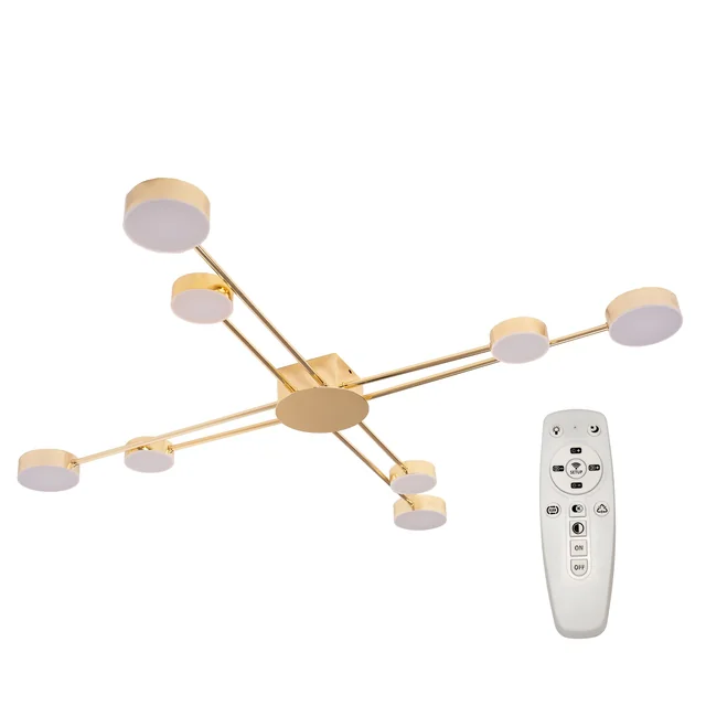 MODERNÍ STROPNÍ LAMPA 8-RAMIENNA LED APP524-8C Zlatá