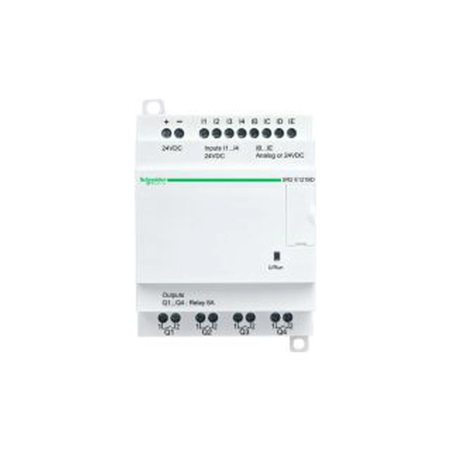 Modul Schneider ZELIO LOGIC 8wejścia digitálne 4 analógové výstupy 240VAC RTC (SR2E121BD)