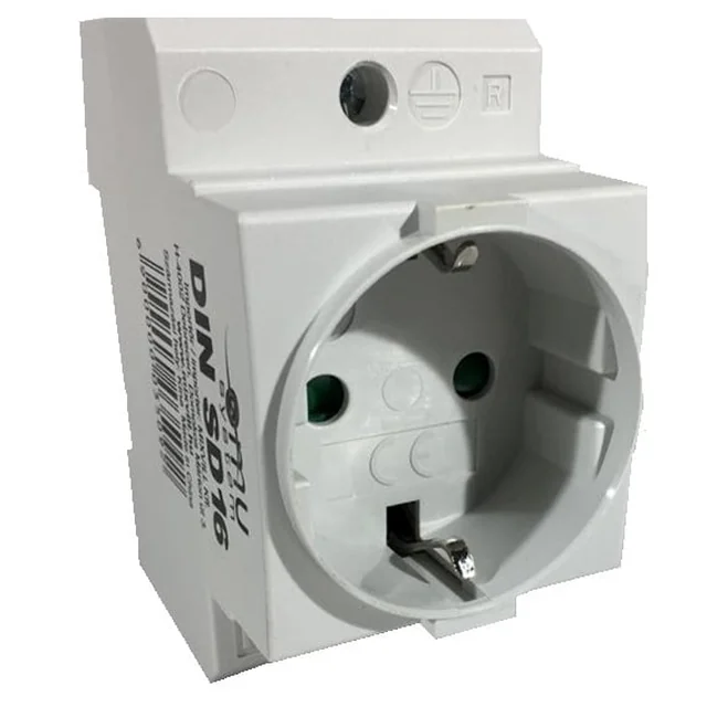 Modulair schuko stopcontact op omega DIN-rail 16A 250V 2P+F IP30 45x45 met kinderbeveiliging