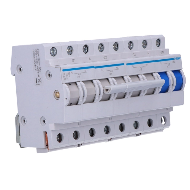 Modulaire netwerkgeneratorschakelaar,63A, 4-bieg.I-0-II