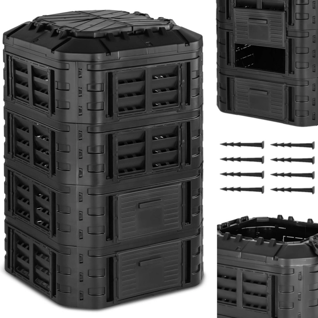 Modulaire tuincomposter voor organisch afval 90 x 90 x 145 cm 1120 l