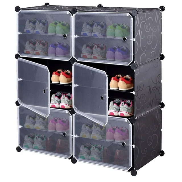 Modular shoe cabinet PETRA black