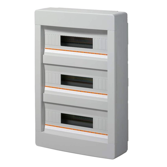 Modular switchboard 3x18 surface-mounted without door IP40 gray Elettrocanali
