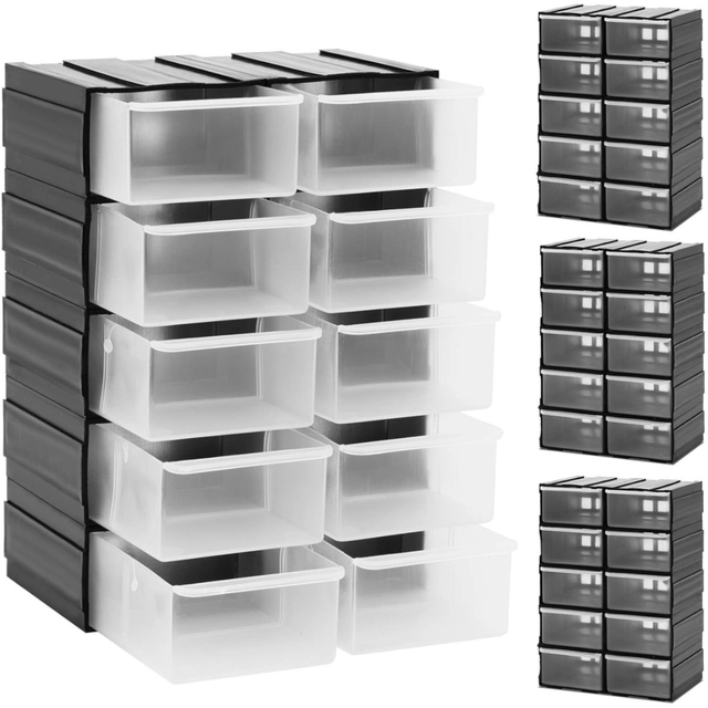 Modular wall workshop organizer with 40 drawers