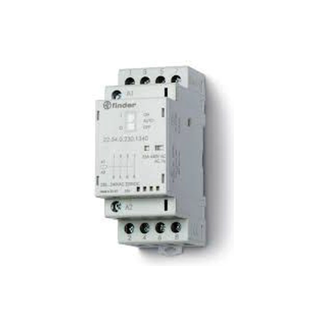 Modulárny stýkač Finder 4Z 25A 24V Funkcia automatického zapnutia a vypnutia AC/DC (22.34.0.024.4340)