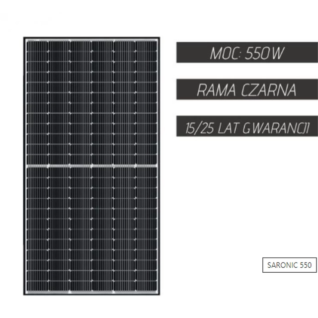 Modulo fotovoltaico Saronic 550W/144 HC 9BB