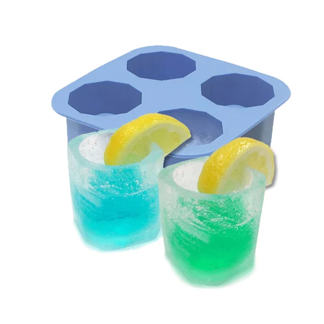 Molde de silicone para cubos de gelo em forma de copo, barra para cima, 122x122x(H)60mm