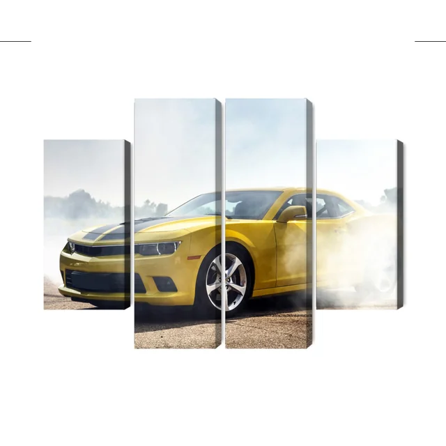 Moniosainen kuva 3D Drifting Yellow Car