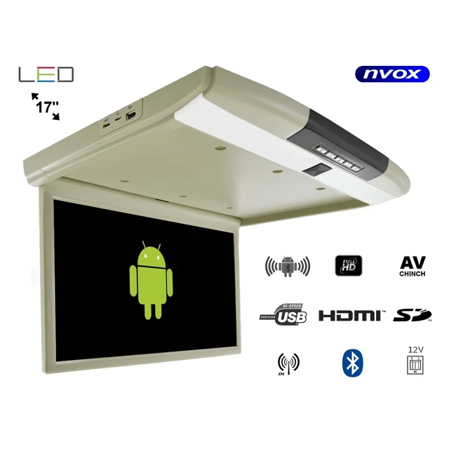 Monitor da controsoffitto LED 17cali con Android USB FM BT WiFi 12v/24v