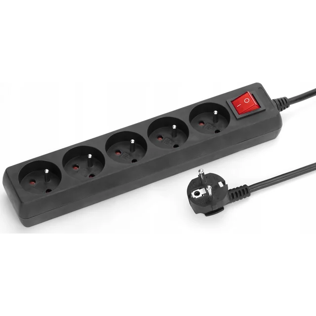 Montis Power extension cord 5 socket 3m with switch black MT119B-3 MONTIS