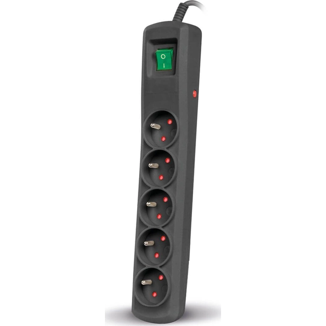 Montis power strip MT030 surge protection 5 sockets 5 m black (MT030-5)