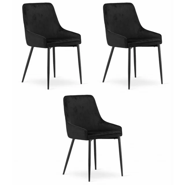 MONZA chair - black velvet x 3