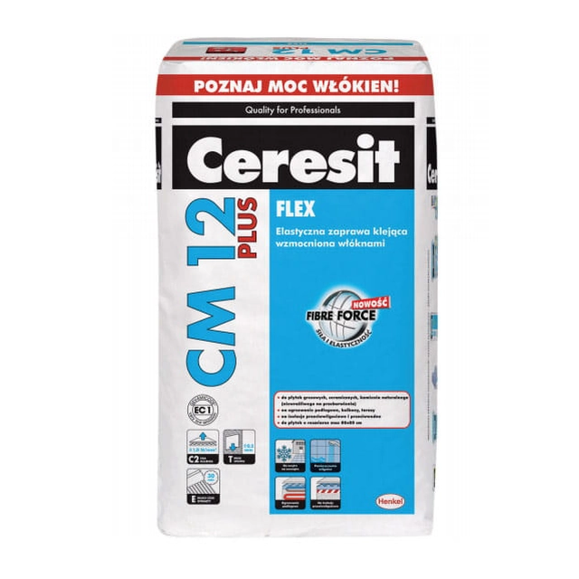 Mortero adhesivo CM-12 Plus Ceresit Flex 25 kg