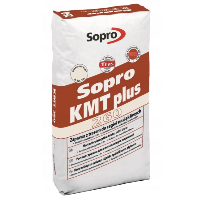 Mortero de clinker Sopro KMT PLUS 260 blanco alabastro, 25kg