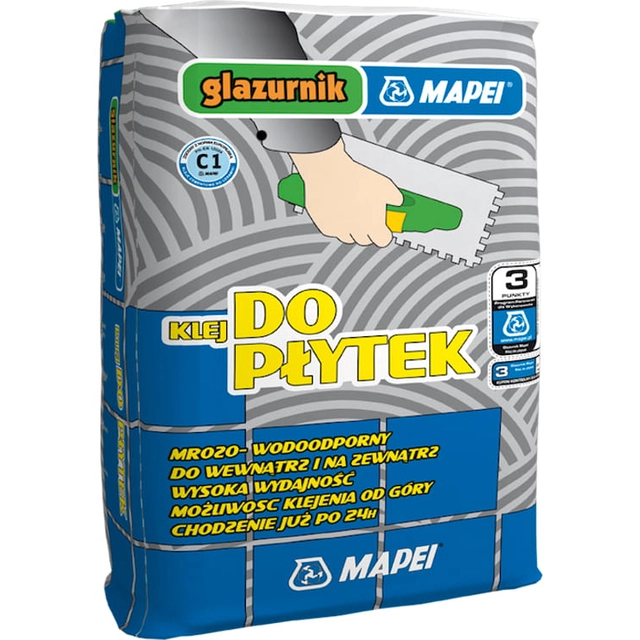 Mortier-colle pour carrelage Glazurnik Mapei gris 25 kg