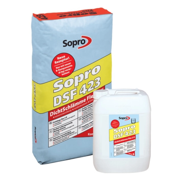 Mortier de scellement souple bi-composant DSF 423 A+B Sopro 24+8kg