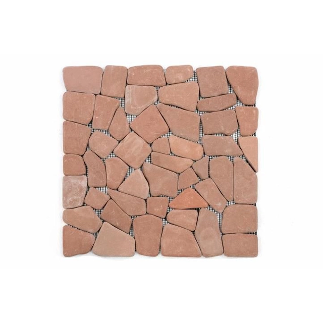 Mosaïque de marbre Garth sur grille rouge/terre cuite 1m2