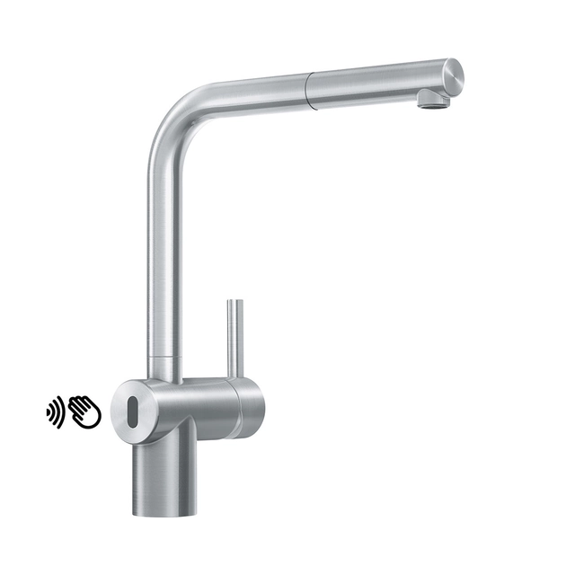 Mosdócsap Franke Atlas Neo Sensor, kihúzható zuhanyzóval, rozsdamentes acél