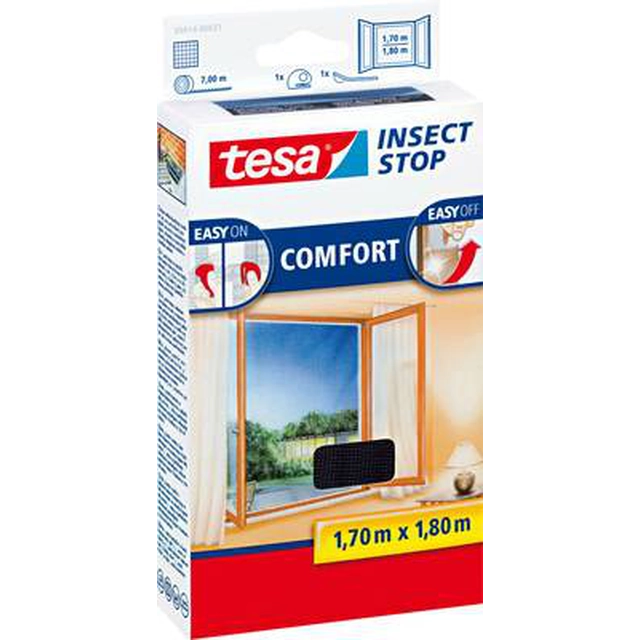 Moskitiera na okno Tesa Insect Stop Comfort, 170 x 180 cm,antracyt