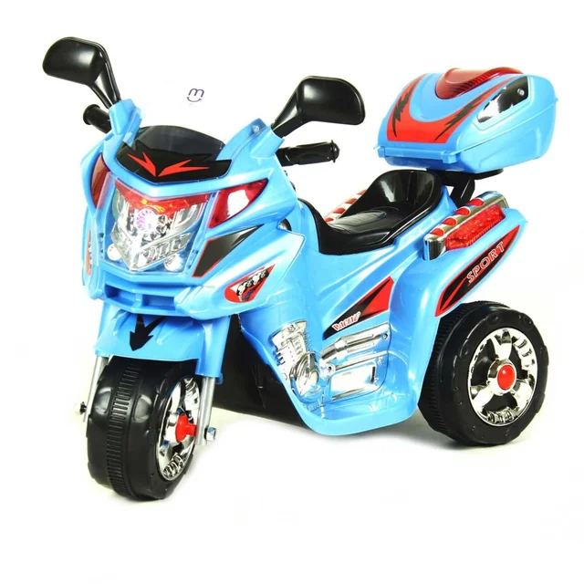 Motocicletta per bambini a batteria, bagagliaio LED MOTO-S-2-NIEBIESKI