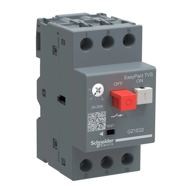 Motorbeveiligingsschakelaar GZ1E drukknop aandrijving I=1,6-2,5A doos terminals