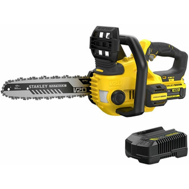 Motosierra inalámbrica Stanley FatMax SFMCCS630M1-QW 18 V | 300 mm | Escobilla de carbón | Batería 1 x 4 Ah + cargador | En una caja de cartón