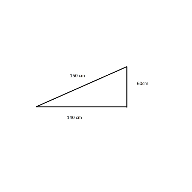 Mounting triangle - a set of elements to be made.Inclination angle 23 degrees, panels vertical