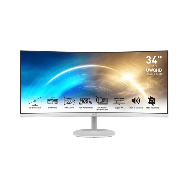 MSI-näyttö valkoinen 34&quot; UWQHD