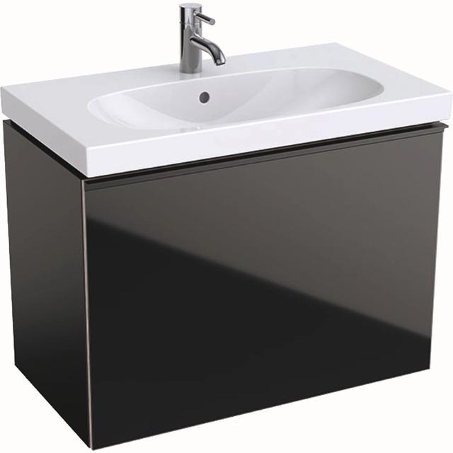 Mueble para lavabo Geberit Acanto, 75 cm más estrecho, Negro